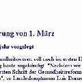 293 klinischeReform  Es bleibt zu hoffen, dass diese Reform der Krankenhäuser nicht tatsächlich "klinisch" wird oder gar als chronischer Patient in stationäre Behandlung muss.  Über den Ausdruck "klinische Reform" wundert sich nicht nur Oscar Insam, der uns diesen Auszug einer Pressemitteilung des Landespresseamtes schickte.