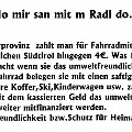 88 jomirsanmitnmradldo  Hier steht jemand offensichtlich nicht nur mit den Tarifen für den Fahrradtransport, sondern auch mit der deutschen Sprache auf Kriegsfuß.  Dieser Flugzettel wurde in Bozen verteilt.